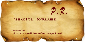 Piskolti Romulusz névjegykártya